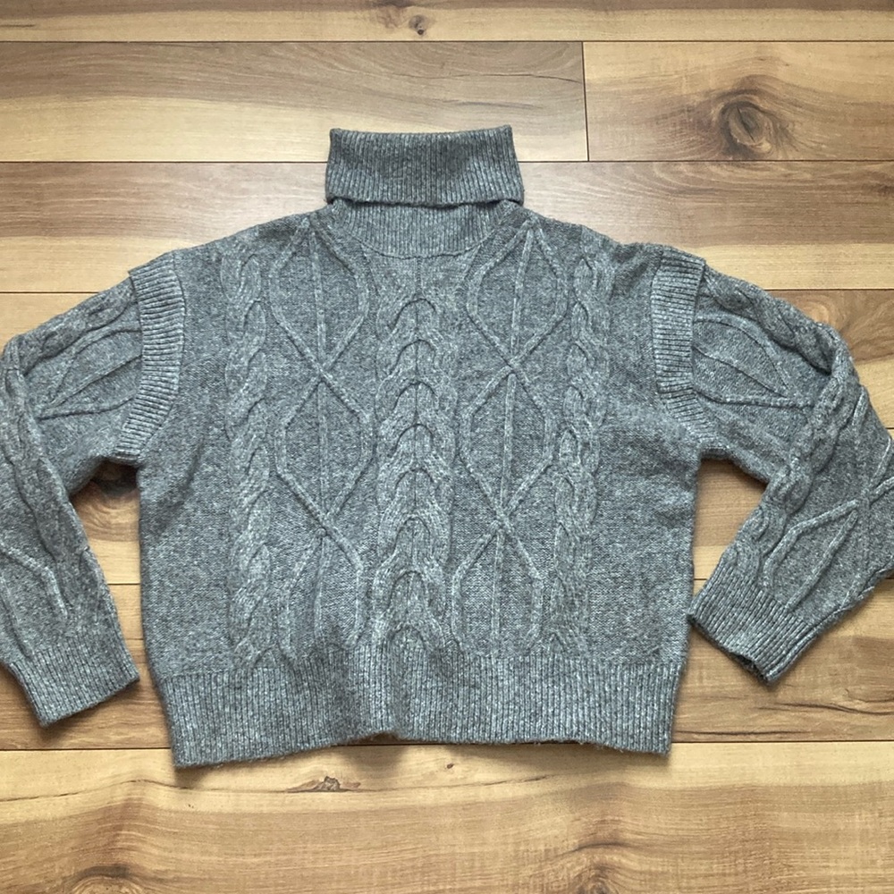 Elie Tahari Cable Knit Turtleneck Sweater